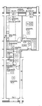 3-к квартира, строящийся дом, 80м2, 1/9 этаж